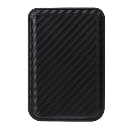 For iPhone 13 Pro Card Holder Case Carbon Fiber PU Covered Hybrid Phone Case Compatible with MagSafe