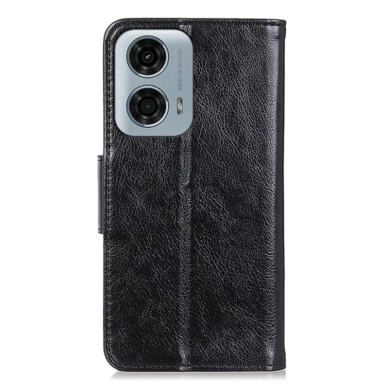 For Motorola Moto G24 Power Phone Case Card Slot Stand Split Leather Nappa Texture Phone Cover