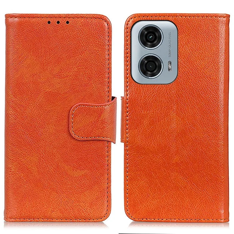For Motorola Moto G24 Power Phone Case Card Slot Stand Split Leather Nappa Texture Phone Cover