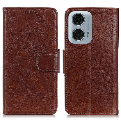 For Motorola Moto G24 Power Phone Case Card Slot Stand Split Leather Nappa Texture Phone Cover