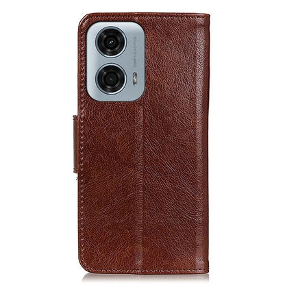 For Motorola Moto G24 Power Phone Case Card Slot Stand Split Leather Nappa Texture Phone Cover
