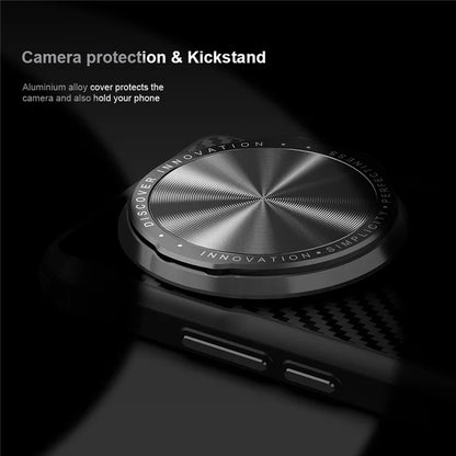 NILLKIN Carboprof Case for Xiaomi 14 Ultra Magnetic Case TPU+Aramid Fiber Shell with Camera Cover Kickstand