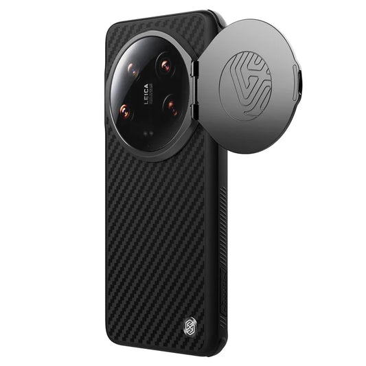 NILLKIN Carboprof Case for Xiaomi 14 Ultra Case Camera Kickstand Cover TPU+Aramid Fiber Phone Shell