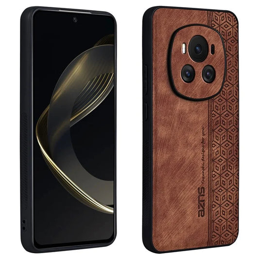 AZNS For Honor Magic6 5G Case Imprinted PU Leather Coated TPU Protective Phone Cover