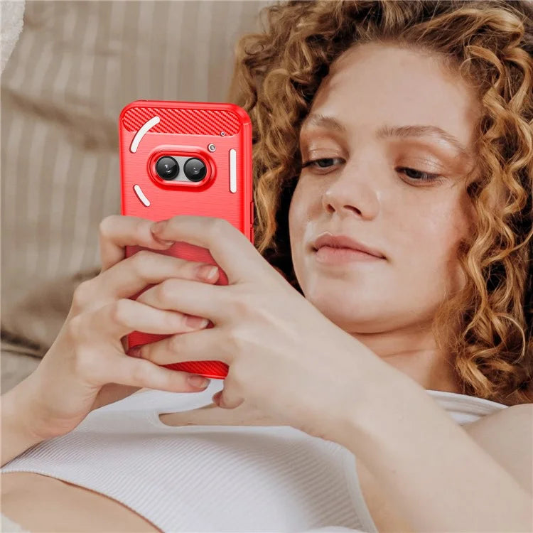 For Nothing Phone (2a) Case Carbon Fiber Texture Phone TPU Cover