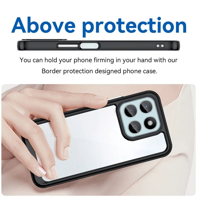 For Honor X8b 4G Phone Case TPU Frame Clear Acrylic Bump Proof Back Cover