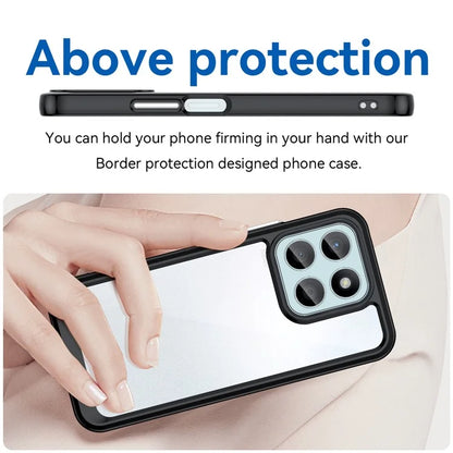 For Honor X8b 4G Phone Case TPU Frame Clear Acrylic Bump Proof Back Cover