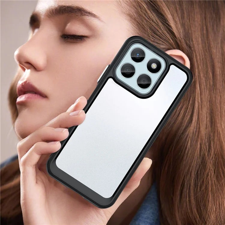 For Honor X8b 4G Phone Case TPU Frame Clear Acrylic Bump Proof Back Cover