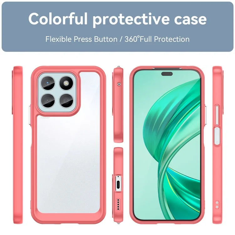 For Honor X8b 4G Phone Case TPU Frame Clear Acrylic Bump Proof Back Cover