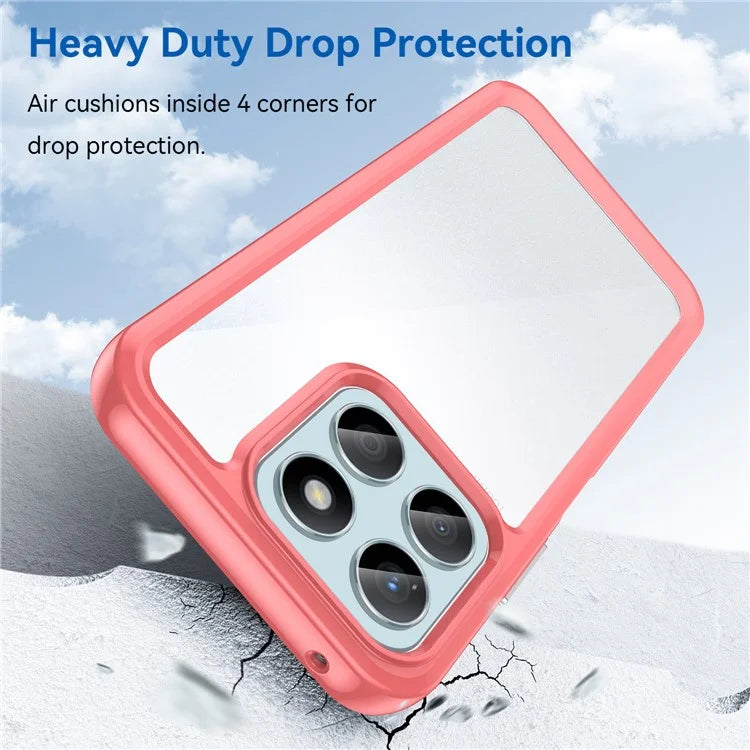 For Honor X8b 4G Phone Case TPU Frame Clear Acrylic Bump Proof Back Cover