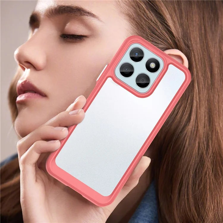 For Honor X8b 4G Phone Case TPU Frame Clear Acrylic Bump Proof Back Cover