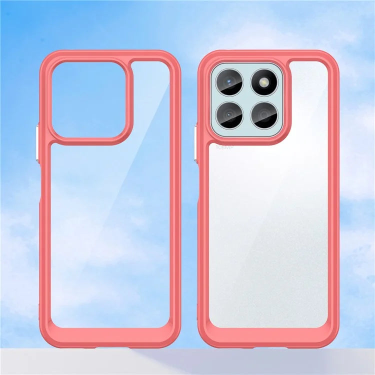 For Honor X8b 4G Phone Case TPU Frame Clear Acrylic Bump Proof Back Cover