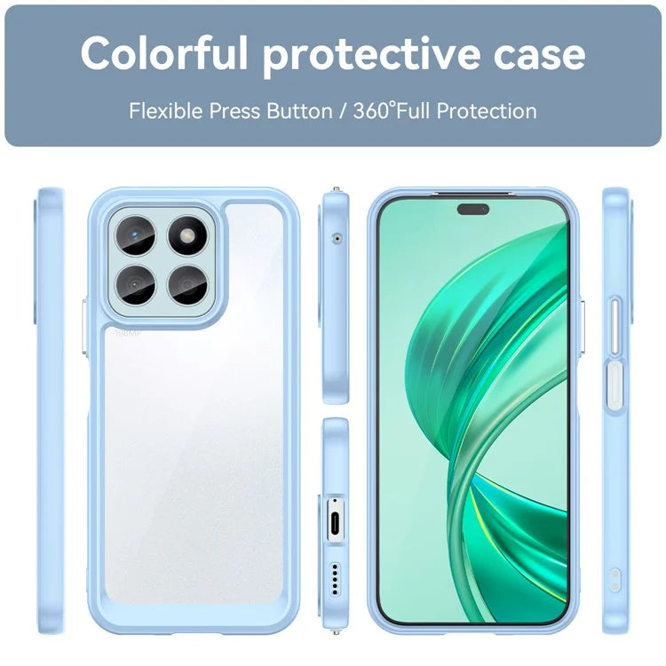 For Honor X8b 4G Phone Case TPU Frame Clear Acrylic Bump Proof Back Cover