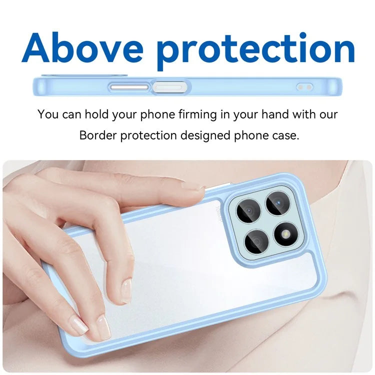 For Honor X8b 4G Phone Case TPU Frame Clear Acrylic Bump Proof Back Cover