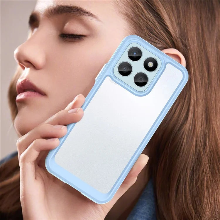 For Honor X8b 4G Phone Case TPU Frame Clear Acrylic Bump Proof Back Cover