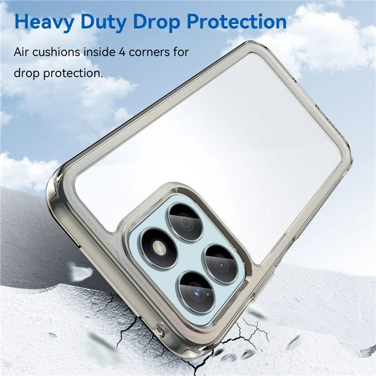 For Honor X8b 4G Phone Case TPU Frame Clear Acrylic Bump Proof Back Cover