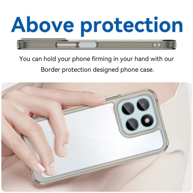 For Honor X8b 4G Phone Case TPU Frame Clear Acrylic Bump Proof Back Cover