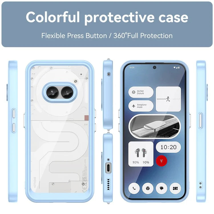 For Nothing Phone (2a) Case Drop-proof TPU Frame Clear Acrylic Protective Shell