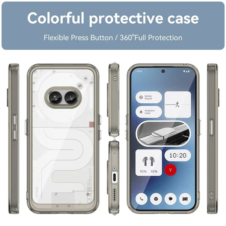 For Nothing Phone (2a) Case Drop-proof TPU Frame Clear Acrylic Protective Shell