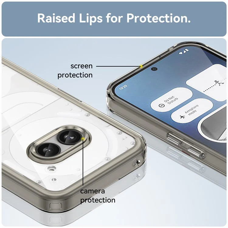 For Nothing Phone (2a) Case Drop-proof TPU Frame Clear Acrylic Protective Shell