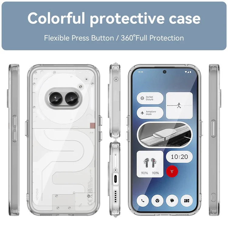 For Nothing Phone (2a) Case Drop-proof TPU Frame Clear Acrylic Protective Shell