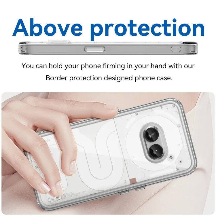For Nothing Phone (2a) Case Drop-proof TPU Frame Clear Acrylic Protective Shell