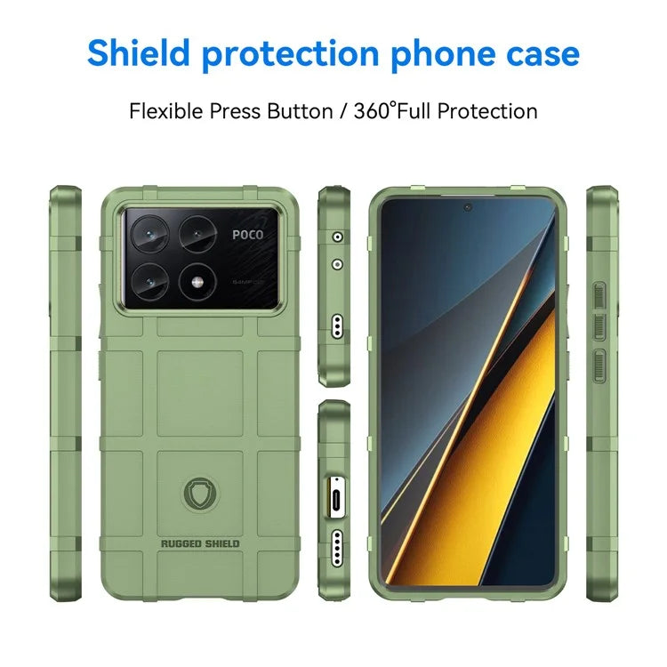 For Xiaomi Poco X6 Pro 5G / Redmi K70E 5G Case Square Grid Texture Non-slip TPU Phone Cover