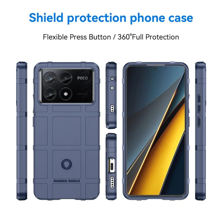 For Xiaomi Poco X6 Pro 5G / Redmi K70E 5G Case Square Grid Texture Non-slip TPU Phone Cover