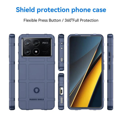 For Xiaomi Poco X6 Pro 5G / Redmi K70E 5G Case Square Grid Texture Non-slip TPU Phone Cover