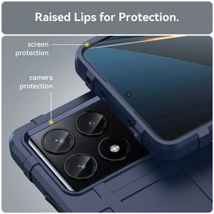 For Xiaomi Poco X6 Pro 5G / Redmi K70E 5G Case Square Grid Texture Non-slip TPU Phone Cover