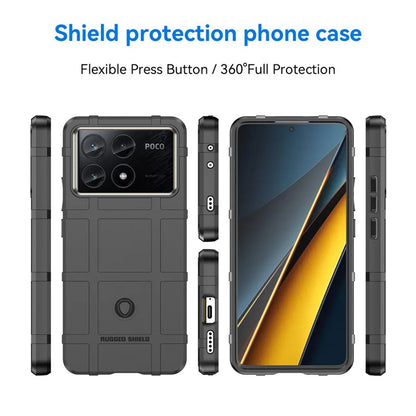For Xiaomi Poco X6 Pro 5G / Redmi K70E 5G Case Square Grid Texture Non-slip TPU Phone Cover