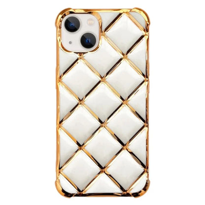 For iPhone 15 Plus TPU Case Diamond Pattern Anti-drop Electroplating Back Cover