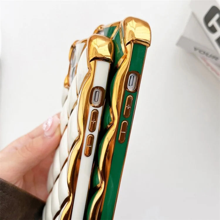 For iPhone 15 Plus TPU Case Diamond Pattern Anti-drop Electroplating Back Cover