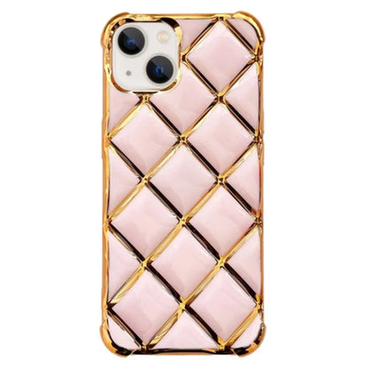 For iPhone 15 Case Electroplating Diamond Pattern Soft TPU Protective Phone Cover