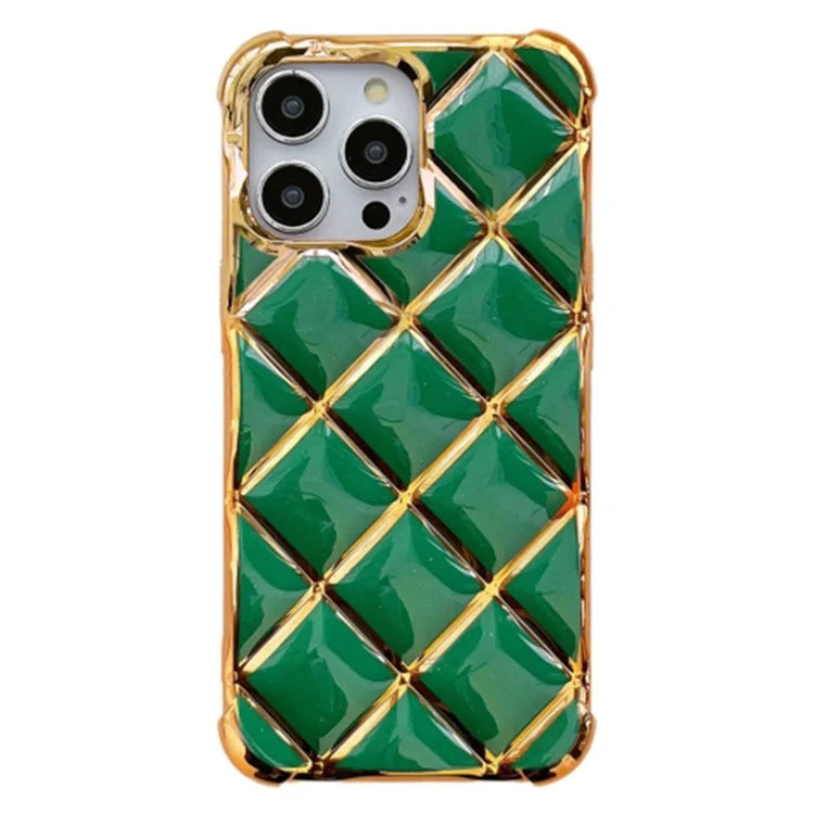 For iPhone 15 Pro Phone Case Electroplating Diamond Pattern TPU Cover