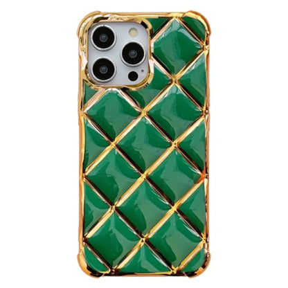 For iPhone 15 Pro Phone Case Electroplating Diamond Pattern TPU Cover