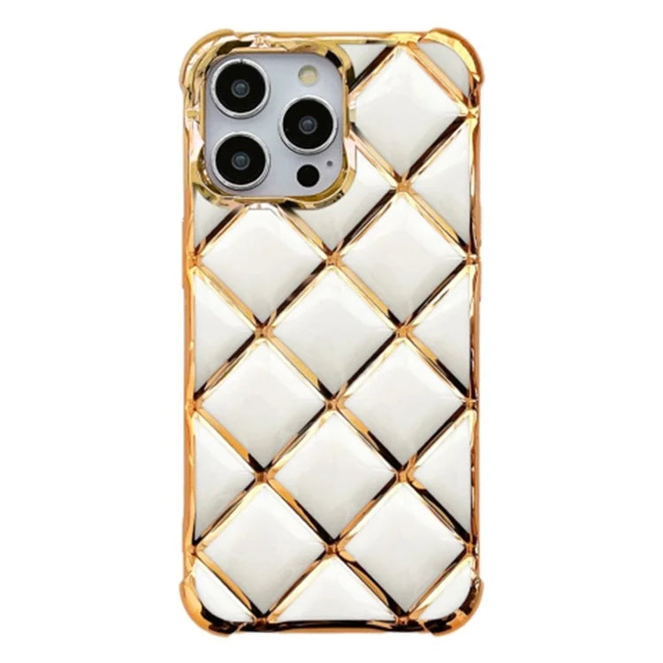 For iPhone 15 Pro Phone Case Electroplating Diamond Pattern TPU Cover