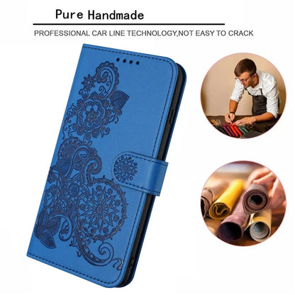 YX0050 For Google Pixel 9 Pro Wallet Phone Case Flower Pattern Imprinted Leather Flip Cover