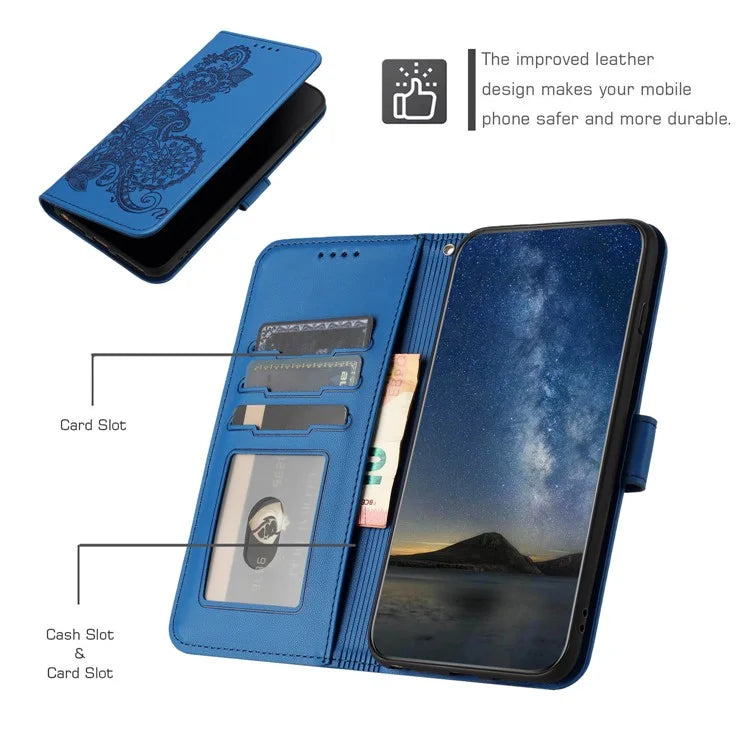 YX0050 For Google Pixel 9 Pro Wallet Phone Case Flower Pattern Imprinted Leather Flip Cover