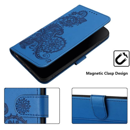 YX0050 For Google Pixel 9 Pro Wallet Phone Case Flower Pattern Imprinted Leather Flip Cover