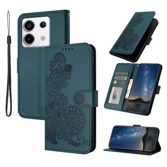YX0050 For Xiaomi Redmi Note 13 Pro 4G / Poco M6 Pro 4G Wallet Phone Case Anti-Drop Leather Folio Flip Caseish Green