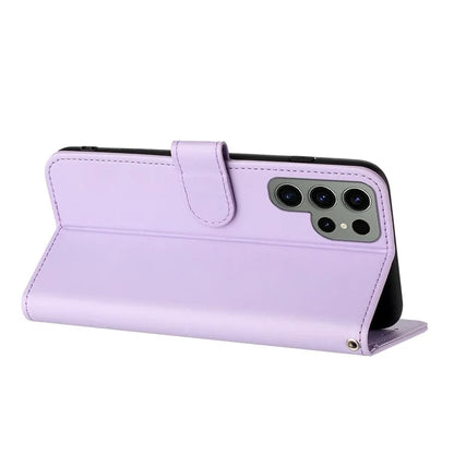 YX0050 For Samsung Galaxy S24 Ultra Phone Case Flower Pattern Imprinted Leather Cover