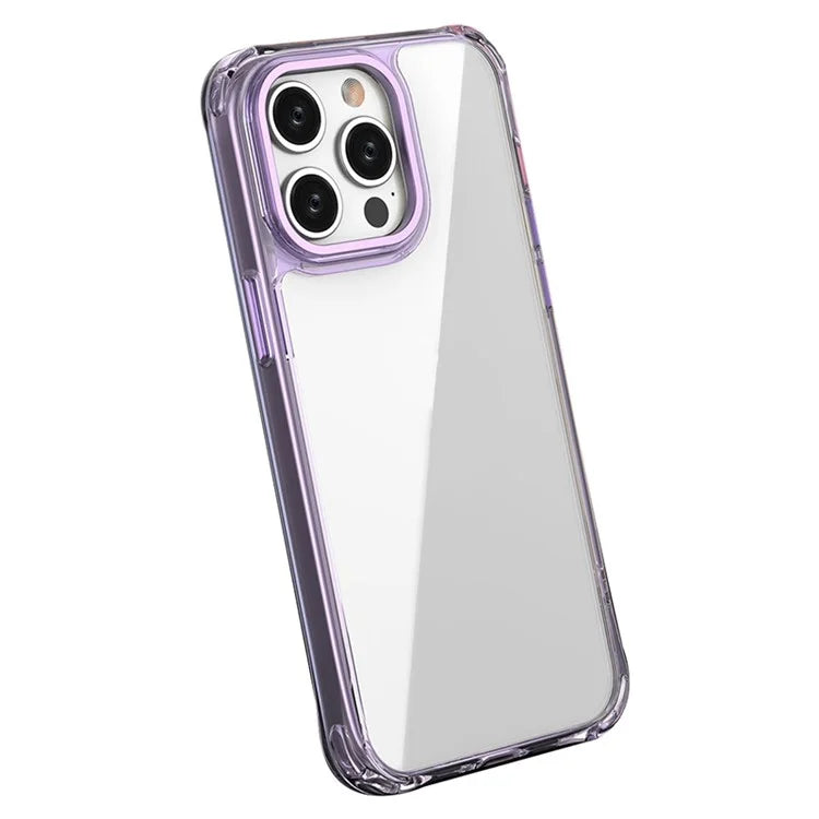 For iPhone 13 Pro Max Clear Case Shockproof PC+TPU Hybrid Slim Phone Cover Purple