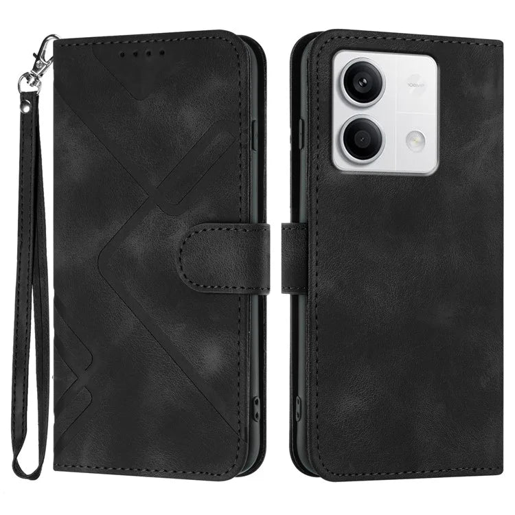 YX0040 For Xiaomi Redmi Note 13 4G Shockproof Case Imprinted Leather+TPU Stand Phone Cover