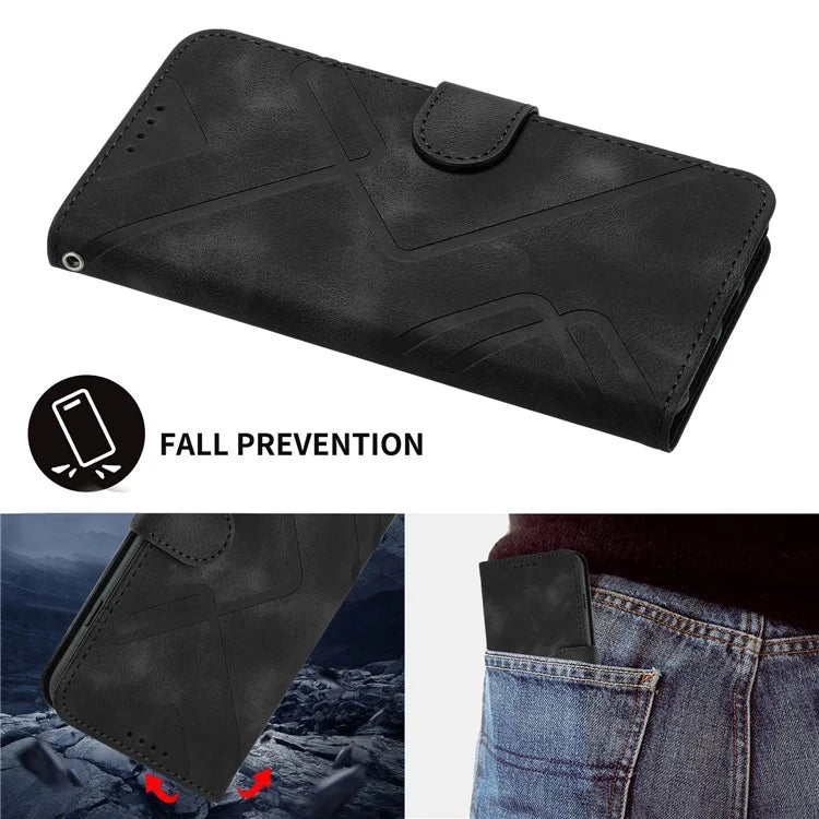 YX0040 For Xiaomi Redmi Note 13 4G Shockproof Case Imprinted Leather+TPU Stand Phone Cover