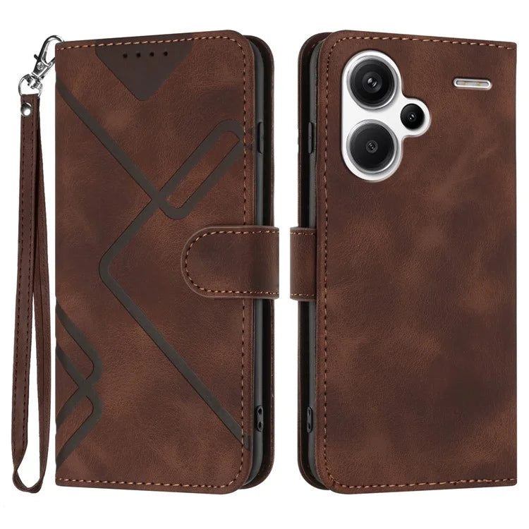 YX0040 For Xiaomi Redmi Note 13 Pro+ 5G Case PU Leather Anti-drop Flip Stand Phone Cover
