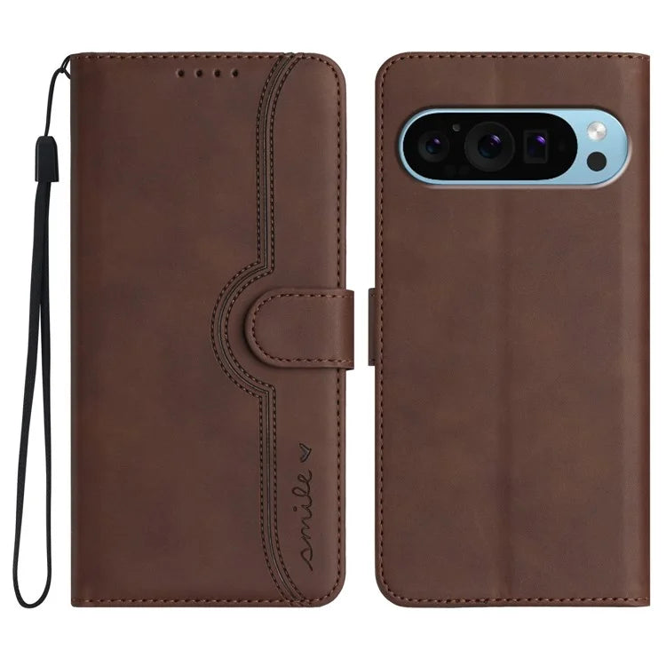 YX003 For Google Pixel 9 Pro Case Wallet Stand Imprinted Leather Phone Cover