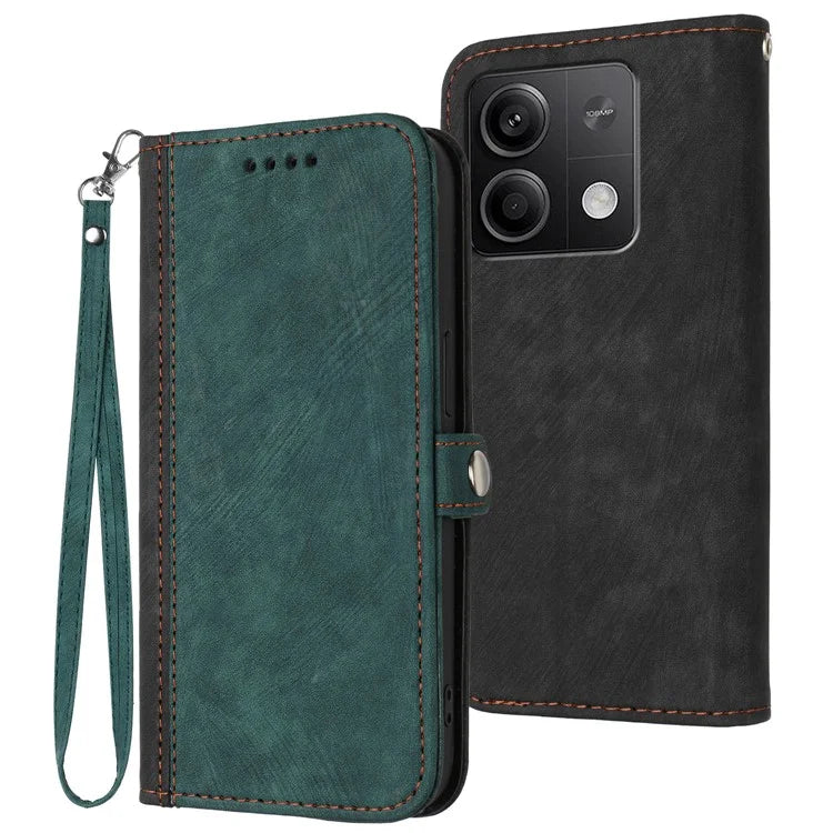 YX0020 For Xiaomi Redmi Note 13 5G Case PU Leather Shockproof Wrist Strap Phone Cover