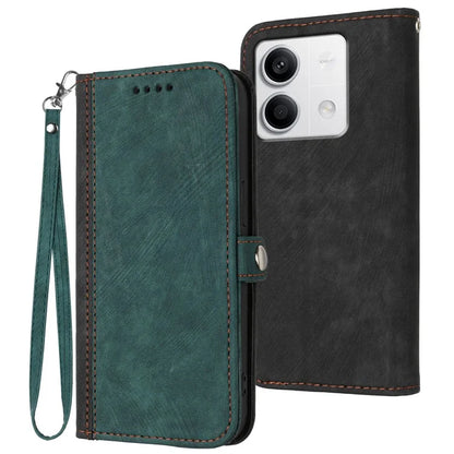 YX0020 For Xiaomi Redmi Note 13 4G Case PU Leather Stand Card Slots Phone Cover with Wrist Strap