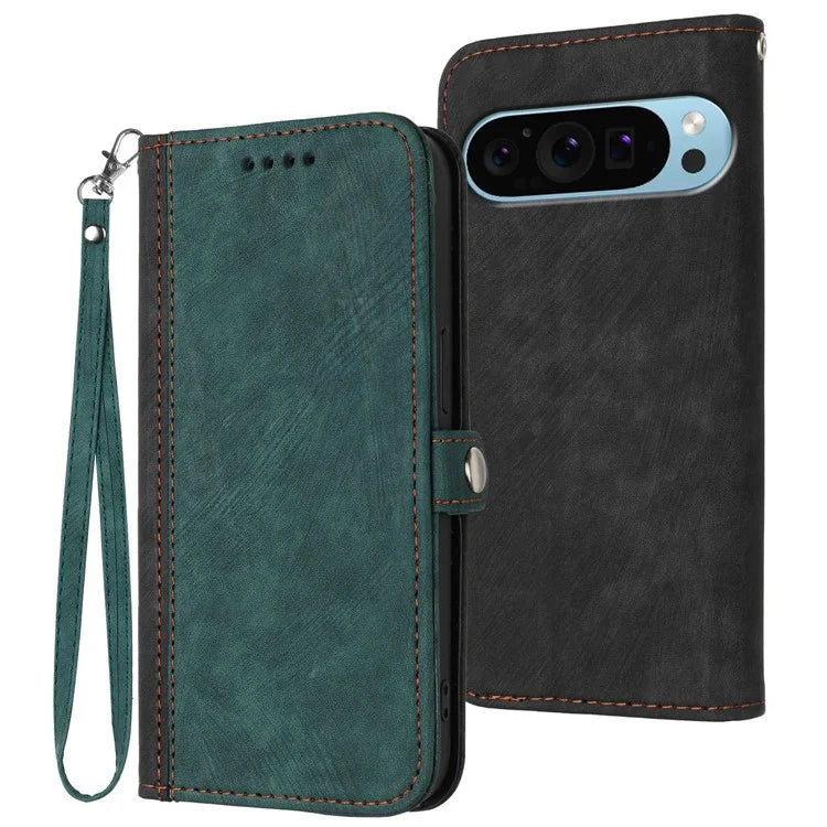 YX0020 For Google Pixel 9 Wallet Case PU Leather Flip Phone Cover with Strap